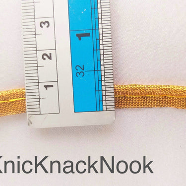 2mm Flanged Insertion Piping on 9mm Band, Brown Art Silk Trim, Cord piping Trim